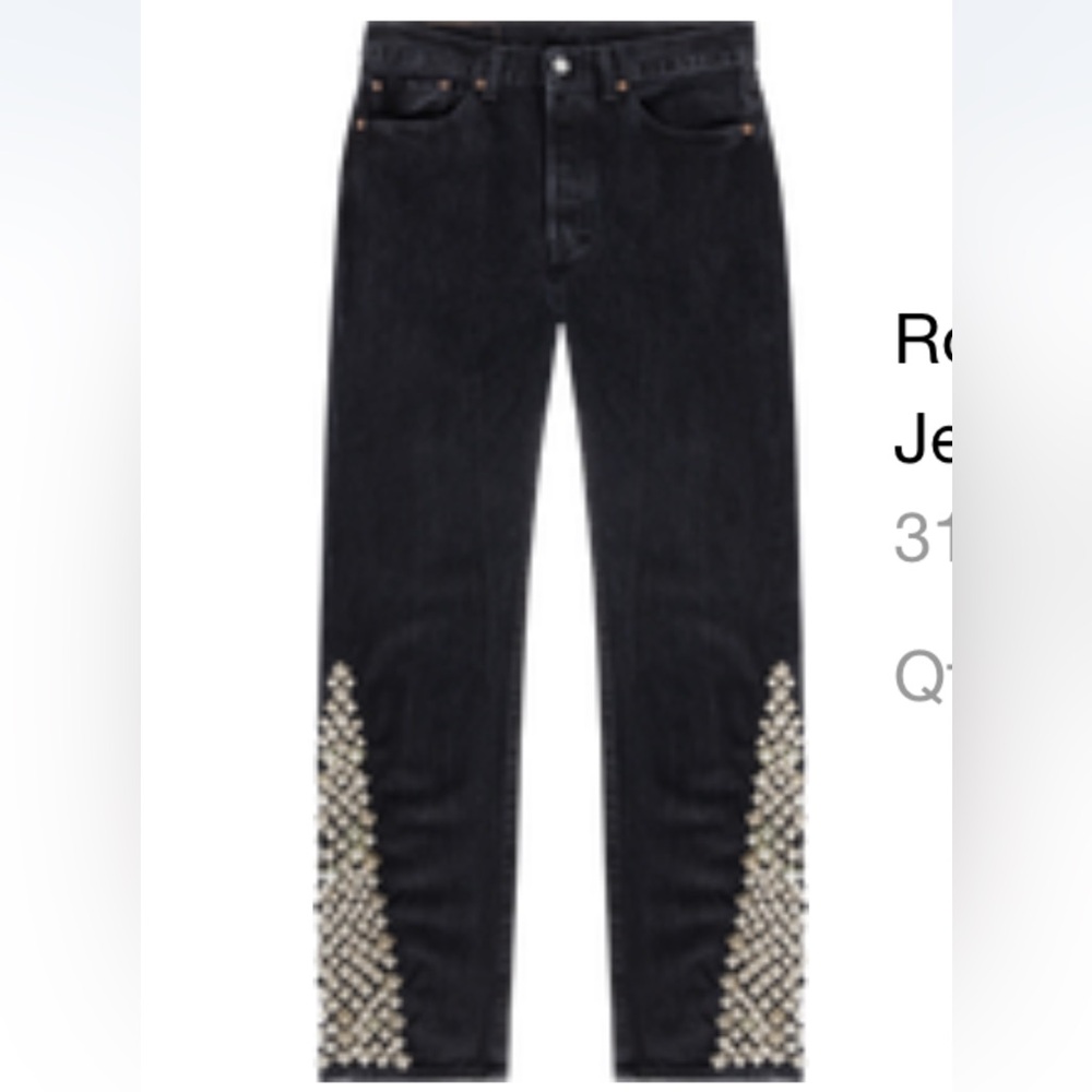 Denim Tears Black jeans with metal studded embellishments